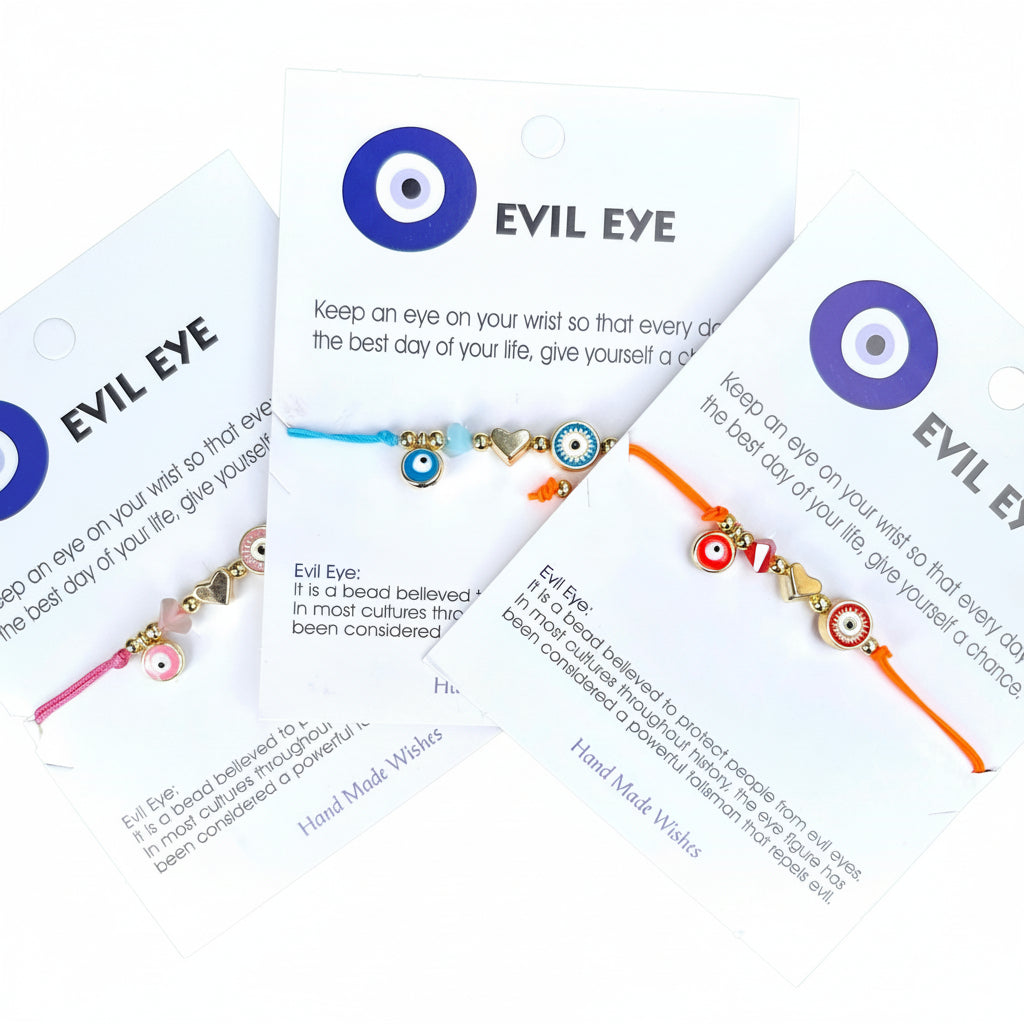 Card Bracelet | Evil Eye Bracelet Set | Gift for Her