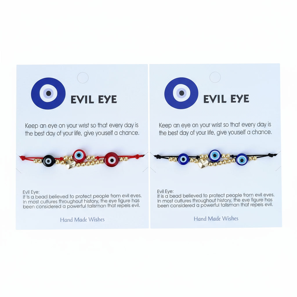 Card Bracelet | Evil Eye Bracelet Set | Gift for Her 