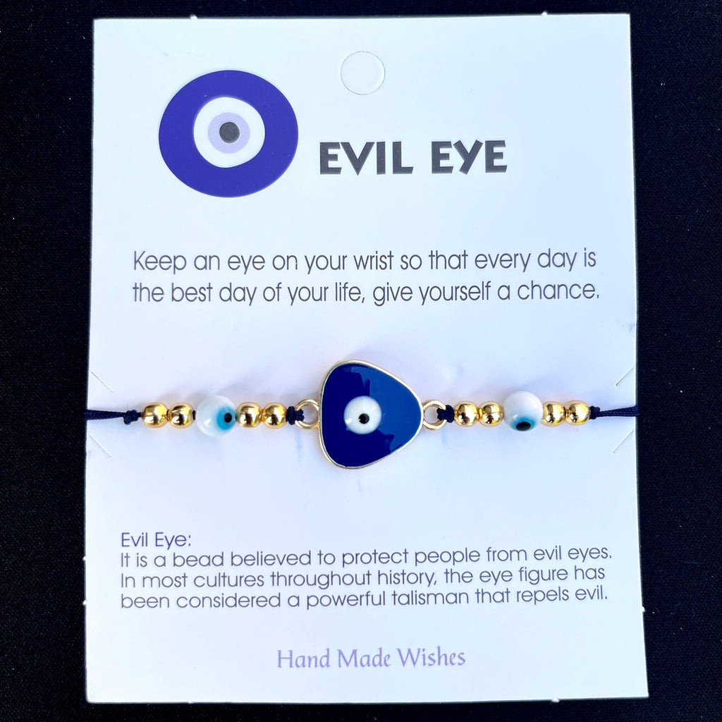 Card Bracelet | Triangle Evil Eye Bracelet Set | Protection
