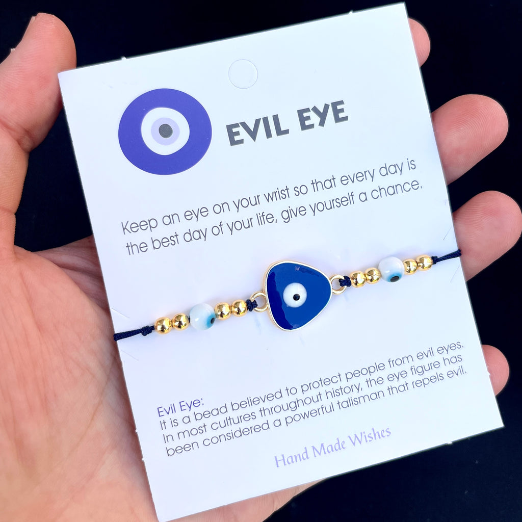 Card Bracelet | Triangle Evil Eye Bracelet Set | Protection