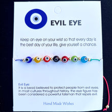 Load image into Gallery viewer, Card Bracelet | Rainbow Evil Eye Bracelet Set | Protection 
