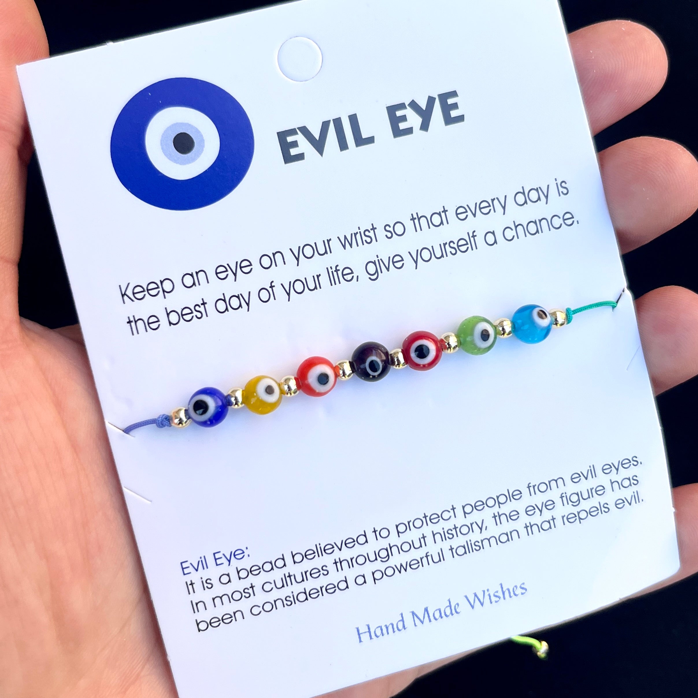 Card Bracelet | Rainbow Evil Eye Bracelet Set | Protection 