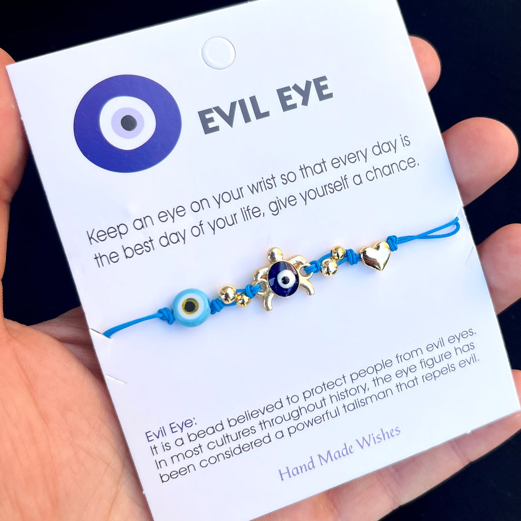 Card Bracelet | Evil Eye Turtle Bracelet Set | Animal Gift