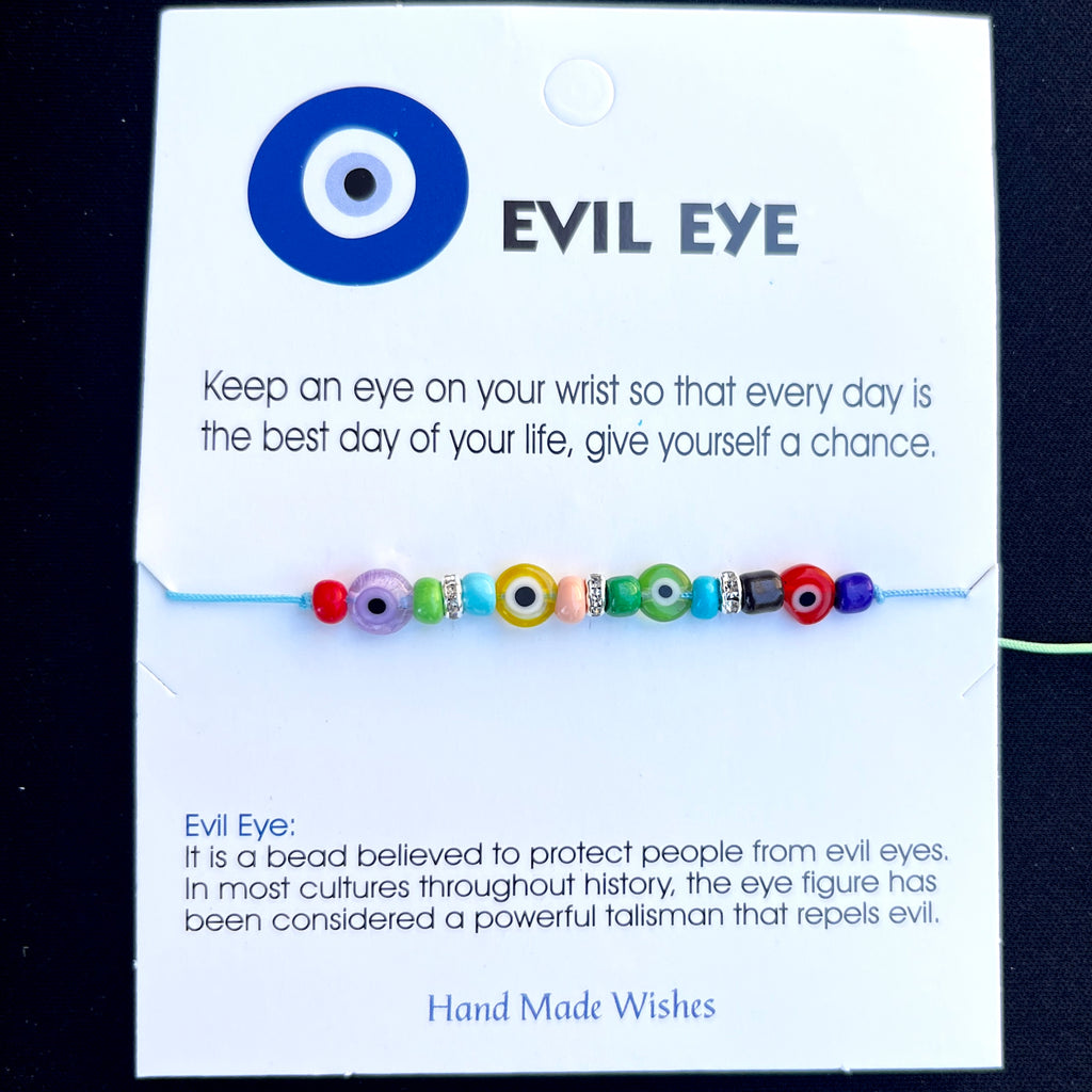 Card Bracelet | Rainbow Evil Eye Bracelet Set | Protection