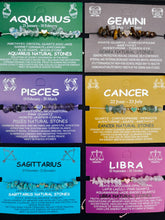 Load image into Gallery viewer, Zodiac Natural Stone Bracelet |Ready Card Display | 12 Signs
