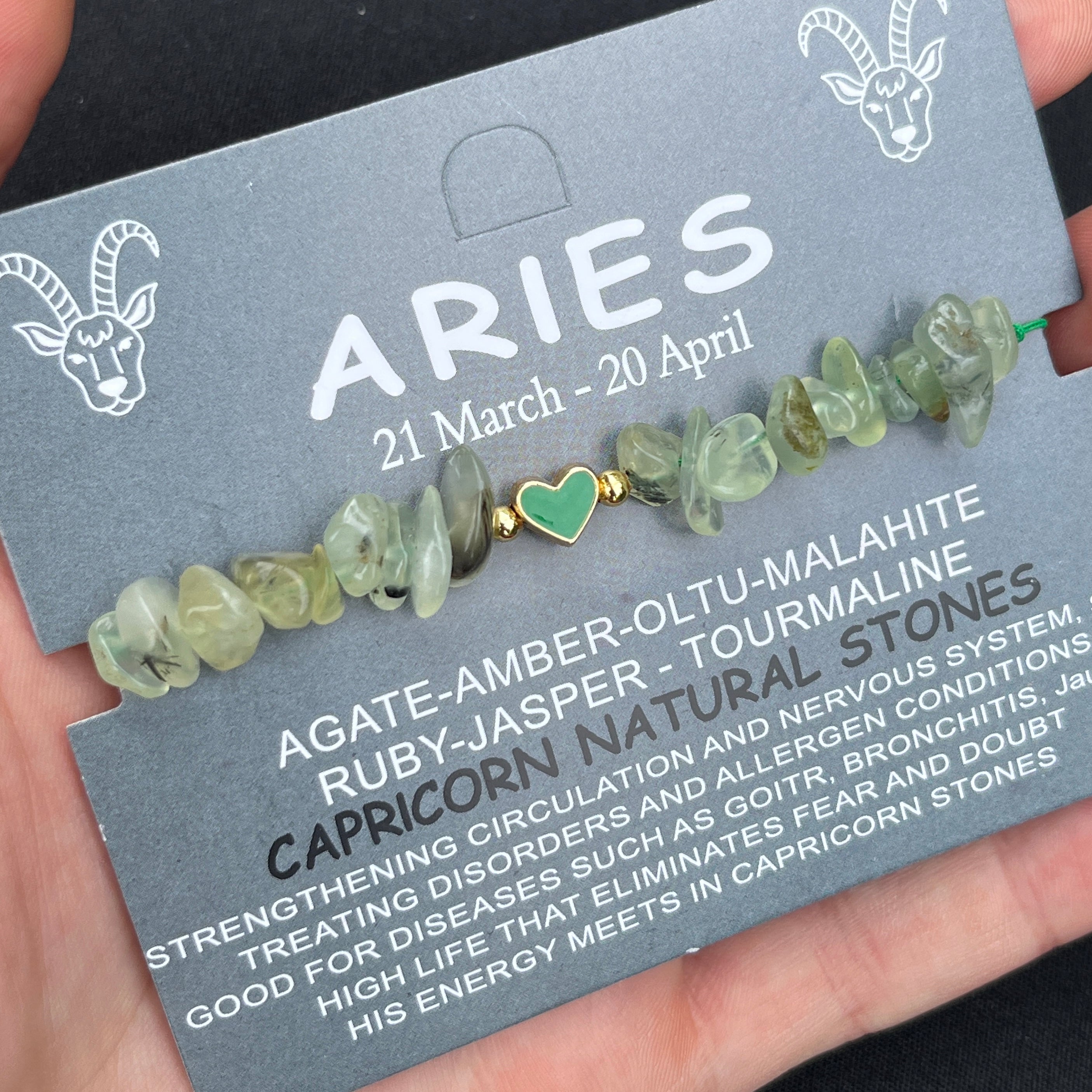 Card Bracelet  | 12 Piece Set | Zodiac Natural Stone Bracelet |Ready Card Display | 12 Signs