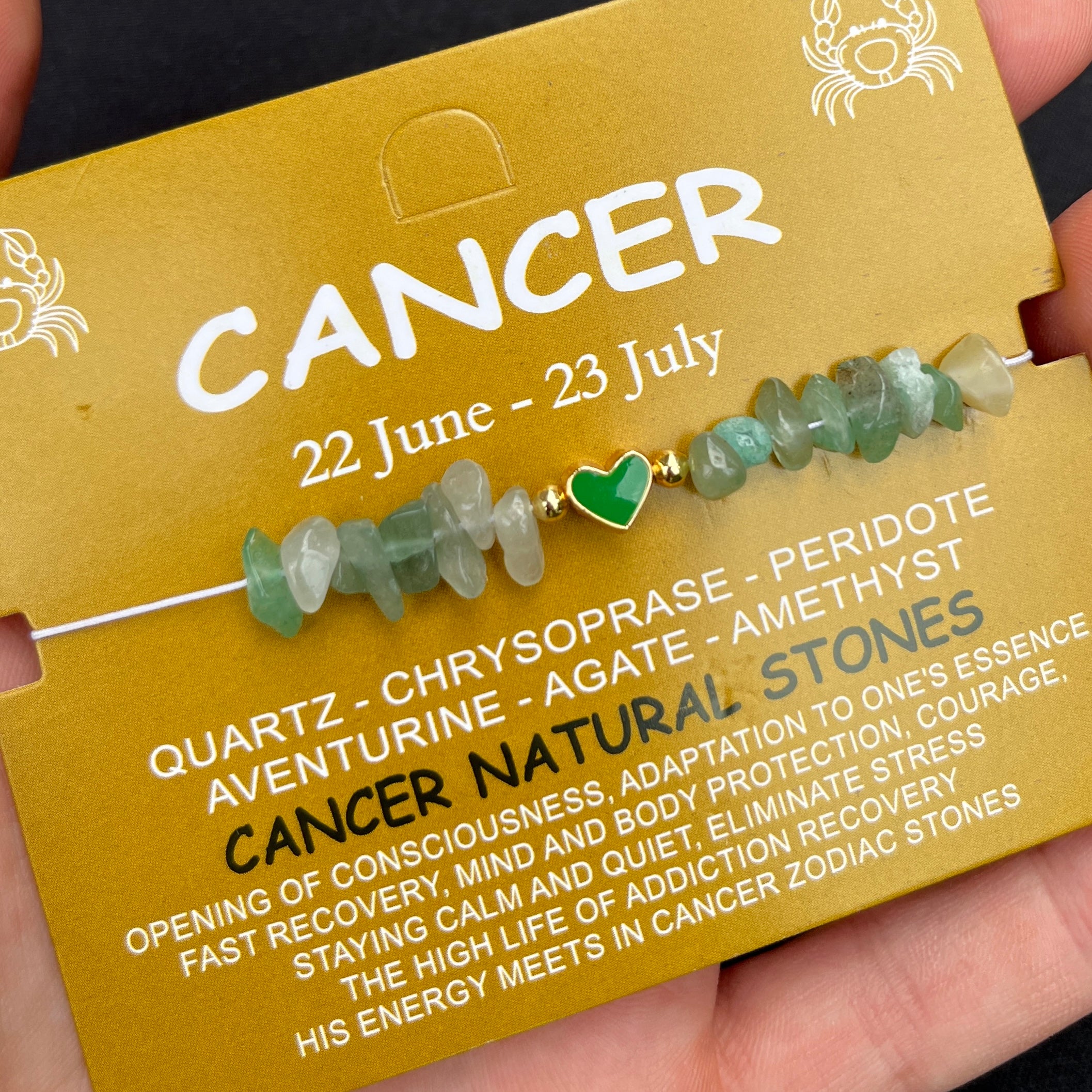 Card Bracelet  | 12 Piece Set | Zodiac Natural Stone Bracelet |Ready Card Display | 12 Signs