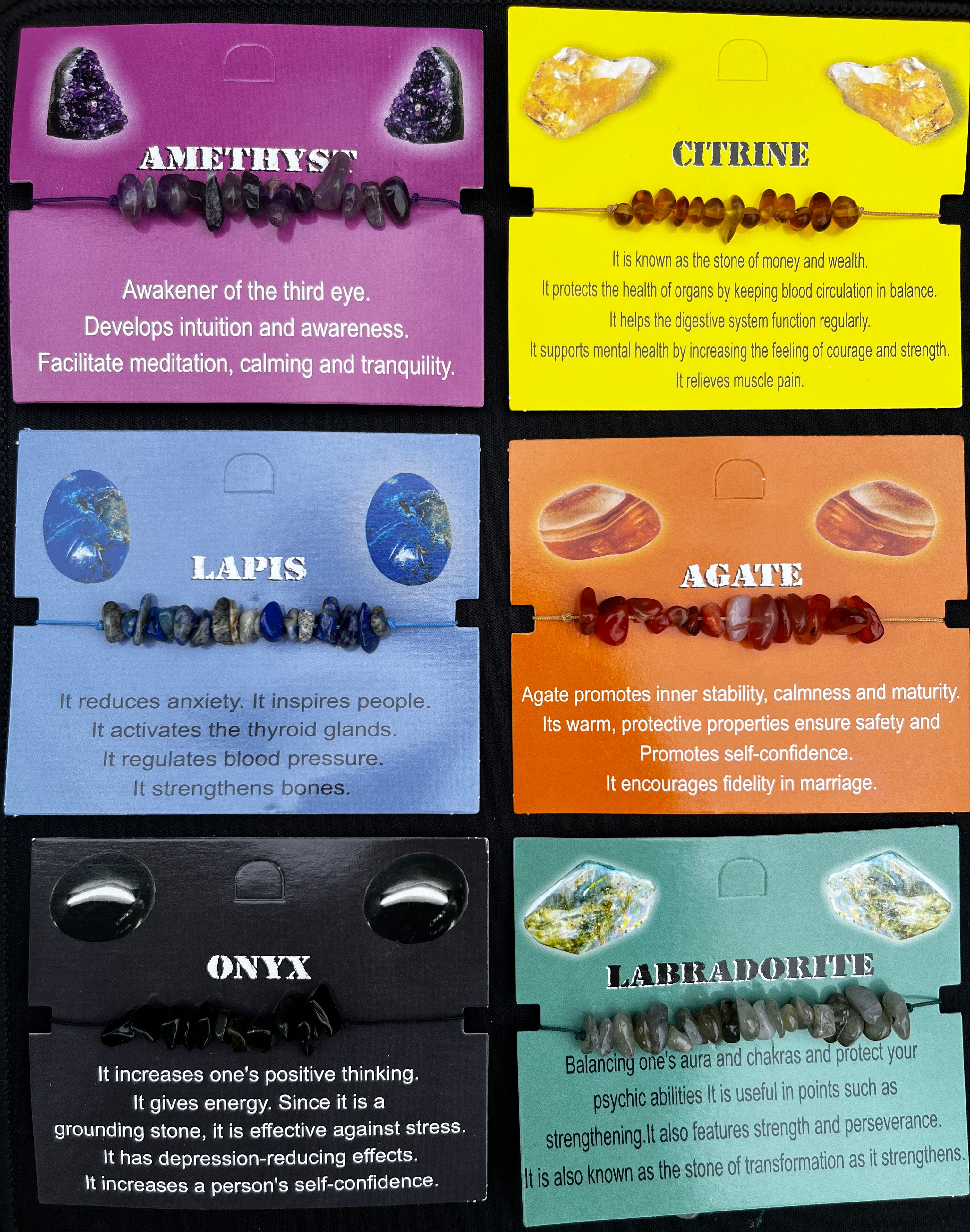 Card Bracelet | Natural Stone Jewelry | Gift-Ready Display