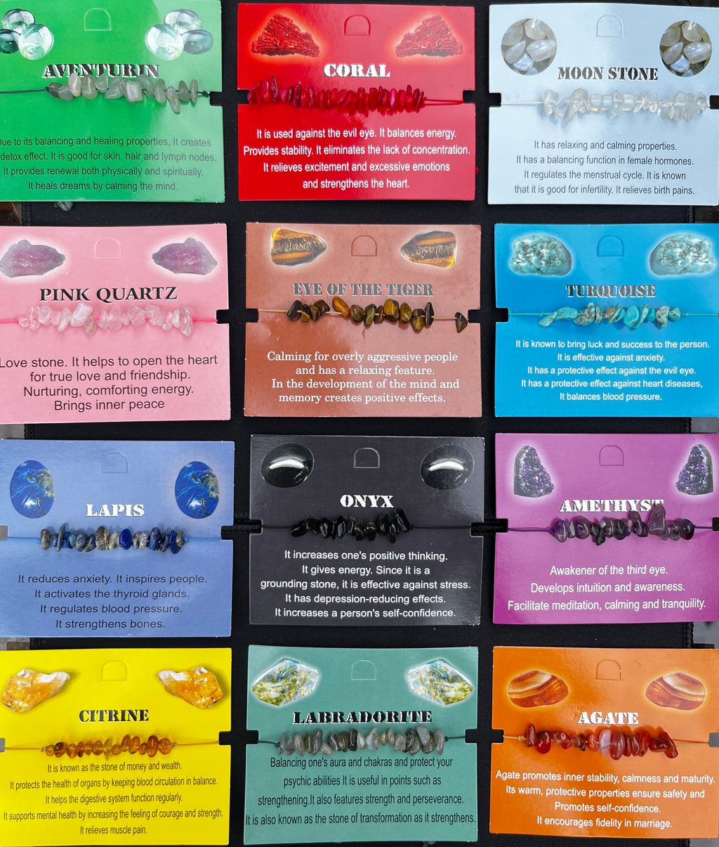 Card Bracelet | Natural Stone Jewelry | Gift-Ready Display