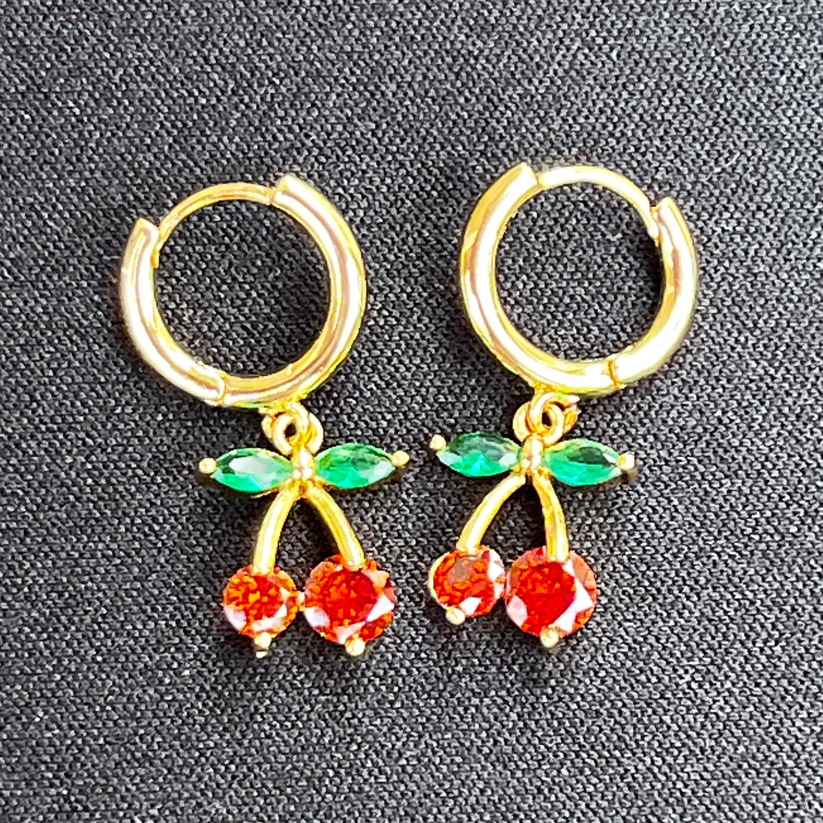 Stainless Steel | Cherry Hoop Earrings | Rose Gold Plated