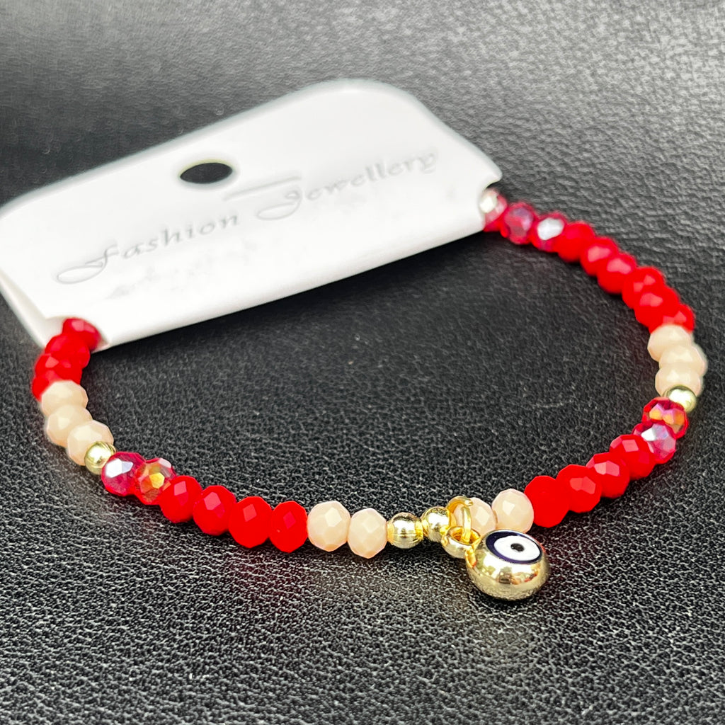 Crystal Chain Bracelet | Evil Eye Charm Gift | 8 Color Options