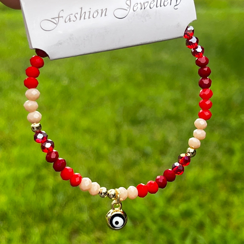 Crystal Chain Bracelet | Evil Eye Charm Gift | 8 Color Options