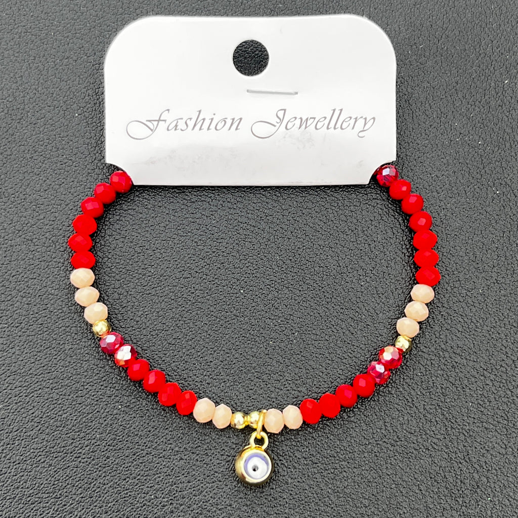 Crystal Chain Bracelet | Evil Eye Charm Gift | 8 Color Options