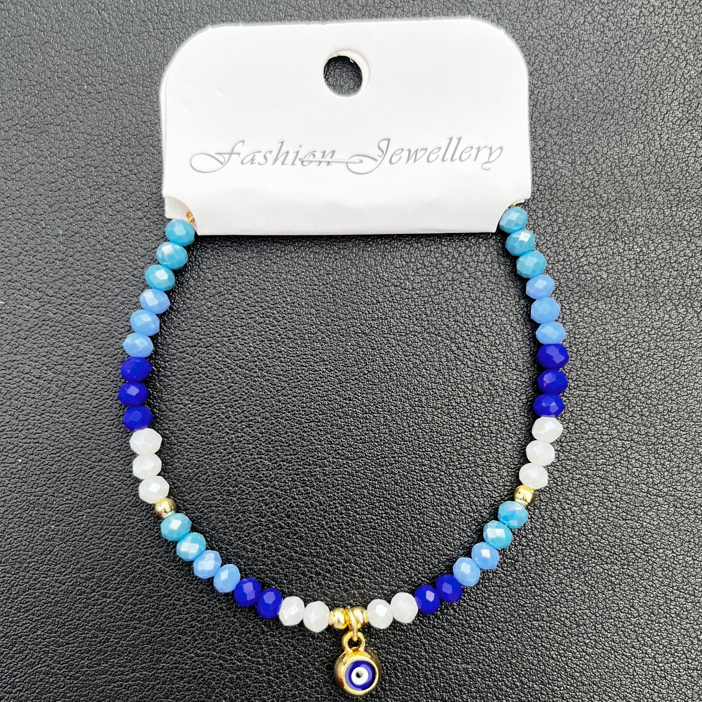 Crystal Chain Bracelet | Evil Eye Charm Gift | 8 Color Options