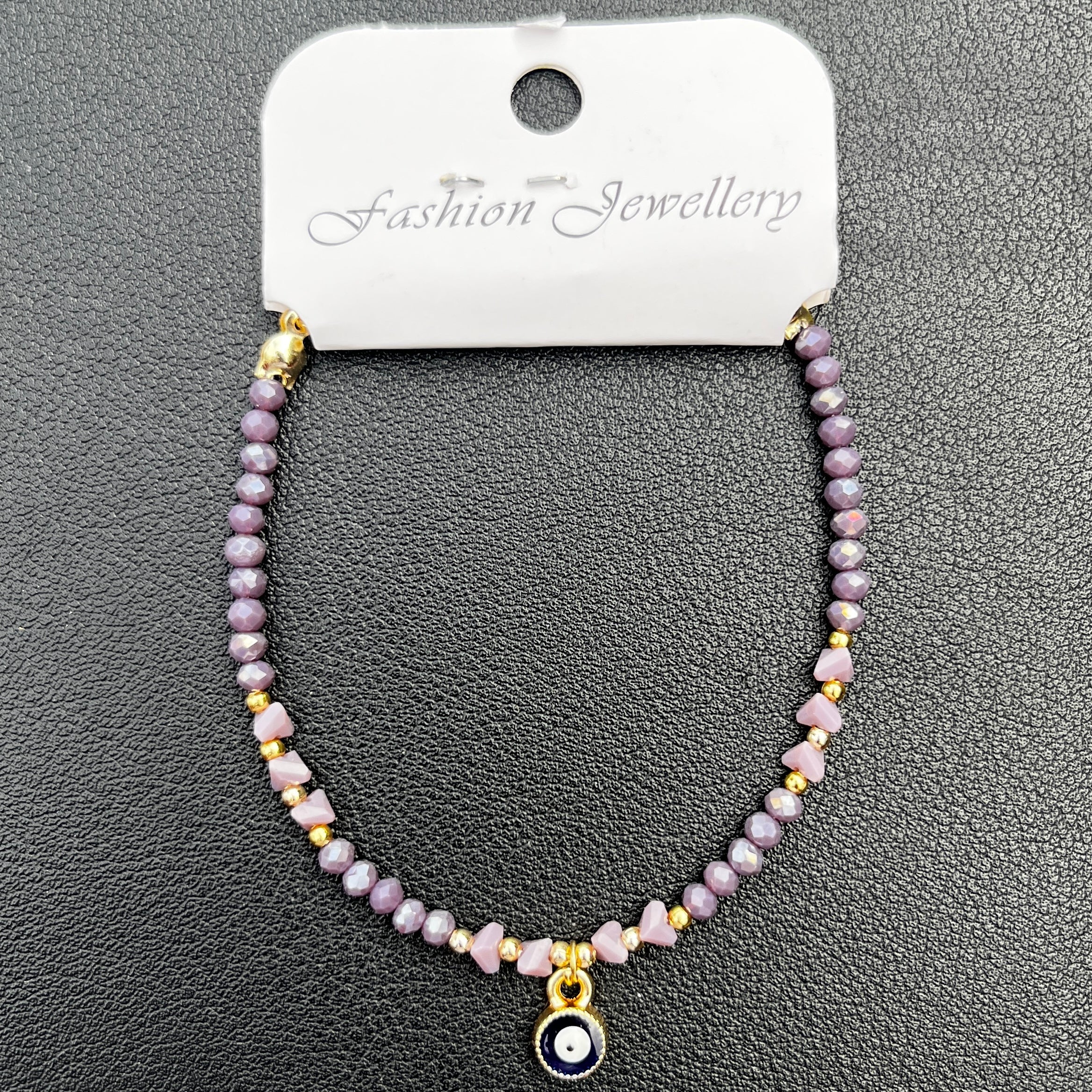 Crystal Chain Bracelet | Evil Eye Charm Gift | 8 Color Options