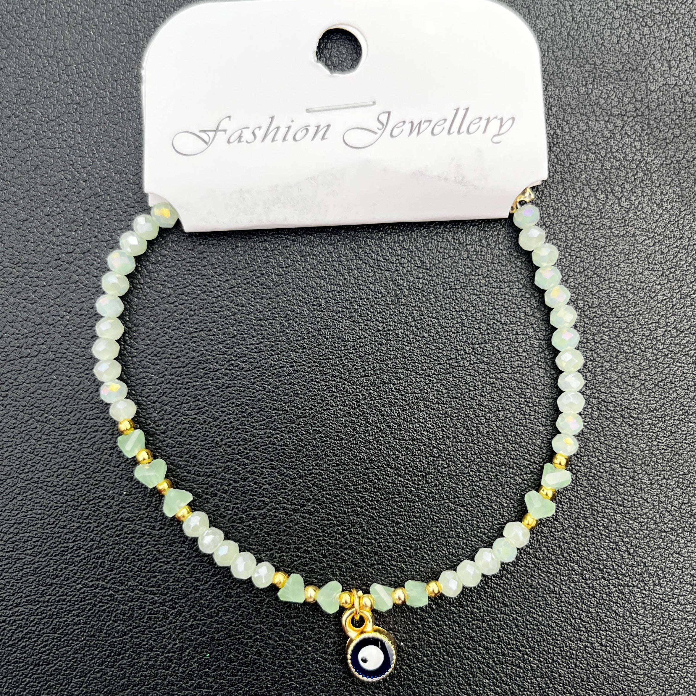 Crystal Chain Bracelet | Evil Eye Charm Gift | 8 Color Options