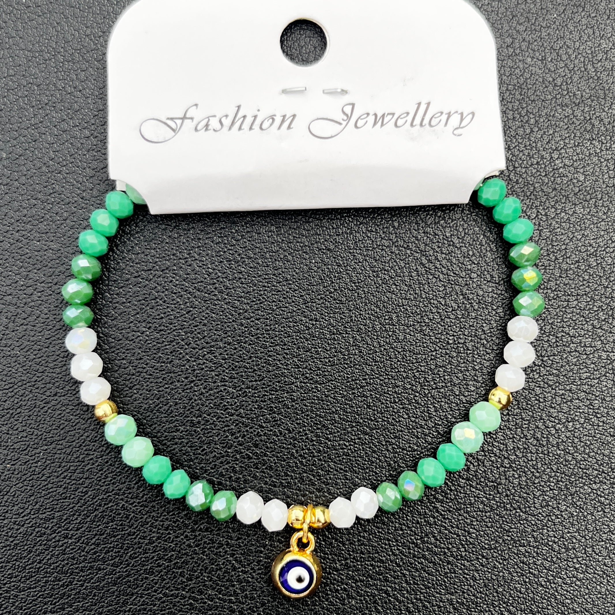 Crystal Chain Bracelet | Evil Eye Charm Gift | 8 Color Options