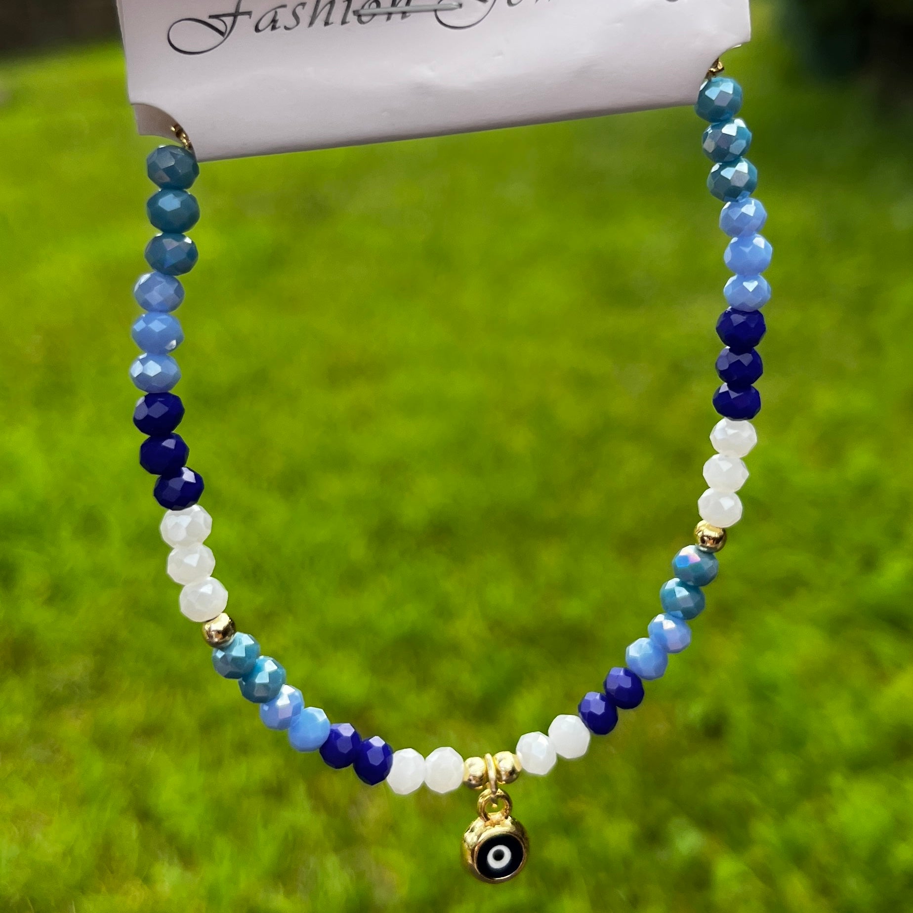 Crystal Chain Bracelet | Evil Eye Charm Gift | 8 Color Options