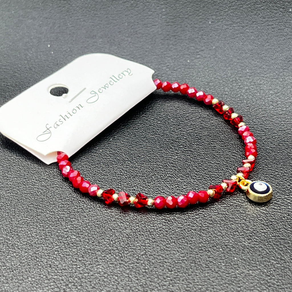 Crystal Chain Bracelet | Evil Eye Charm Gift | 8 Color Options