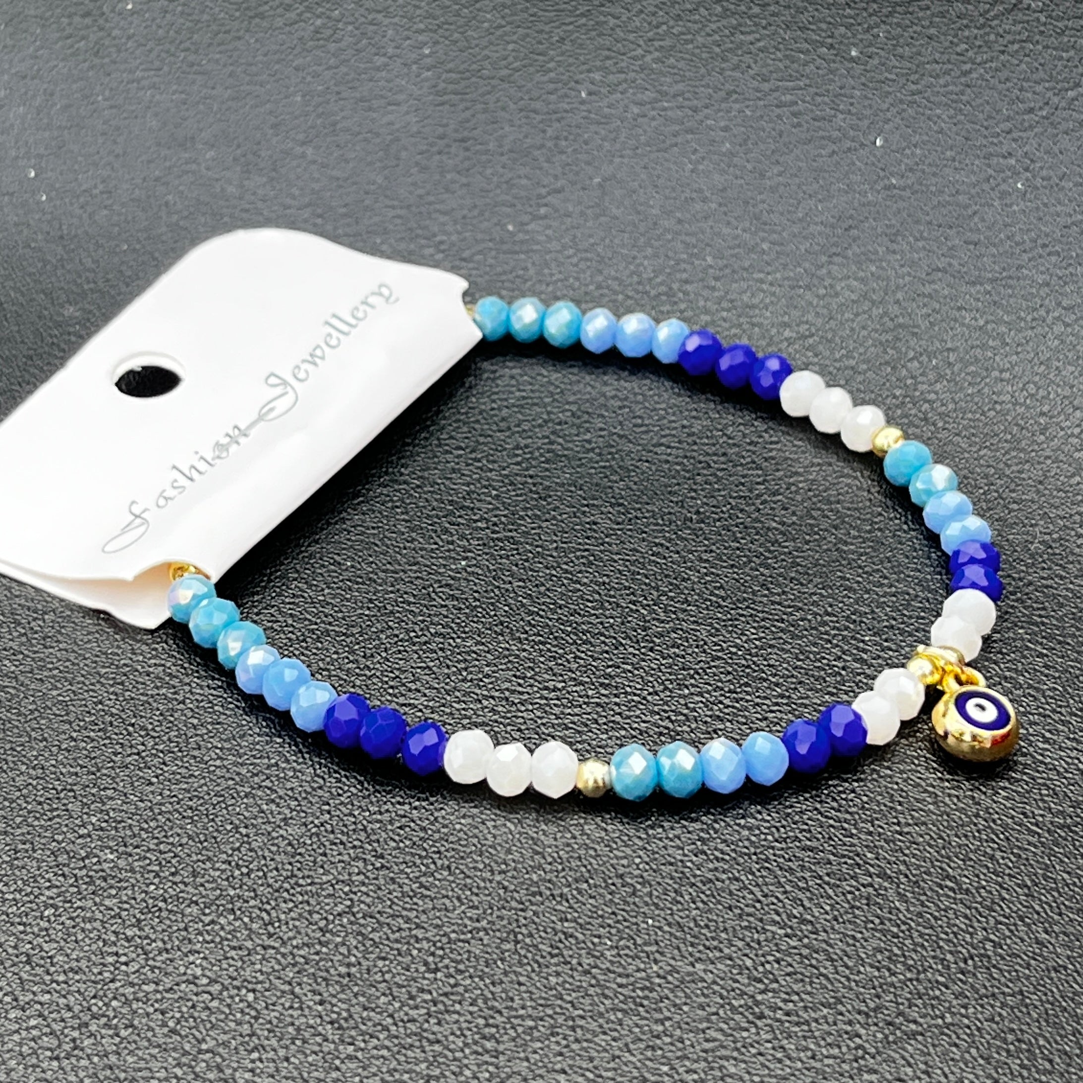 Crystal Chain Bracelet | Evil Eye Charm Gift | 8 Color Options