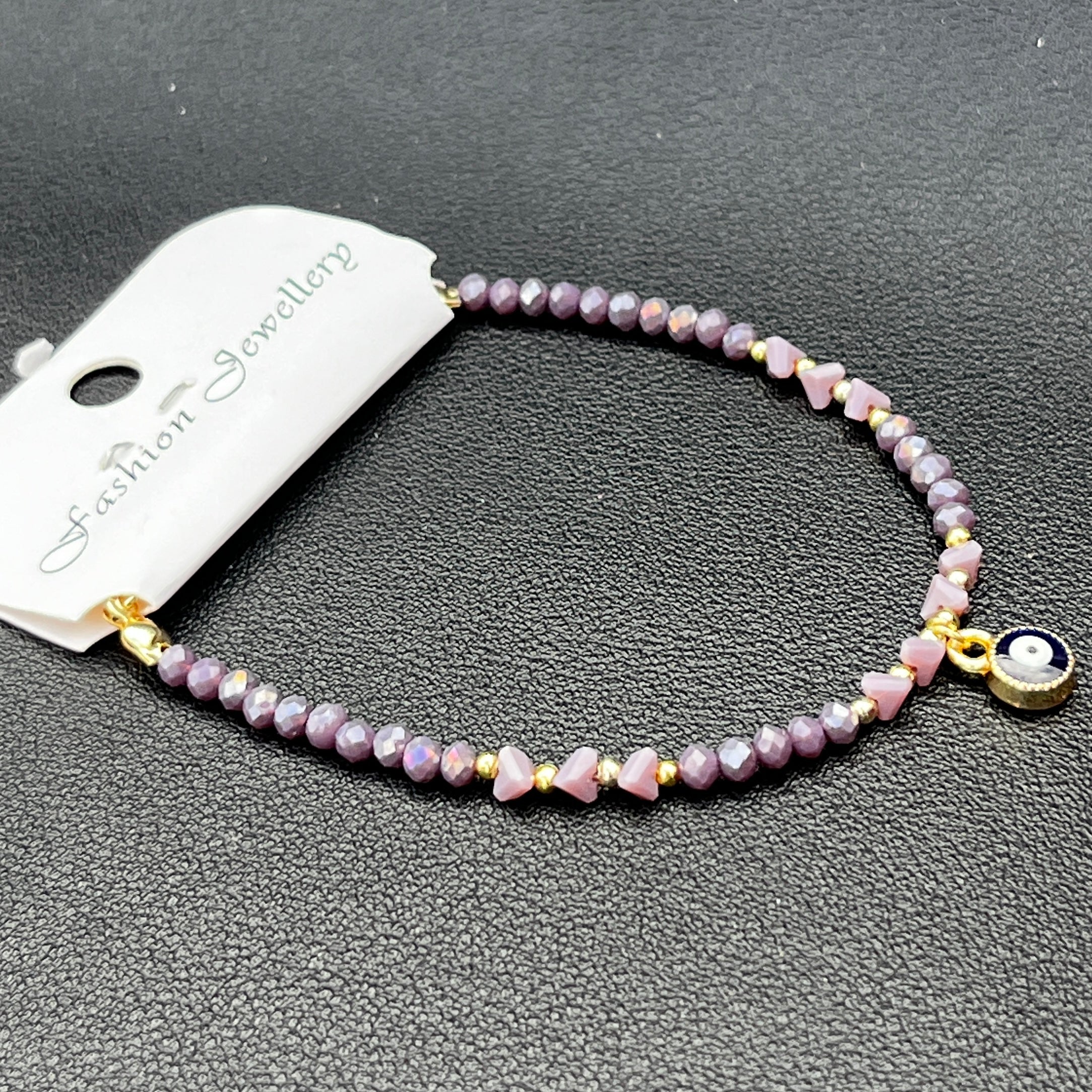 Crystal Chain Bracelet | Evil Eye Charm Gift | 8 Color Options