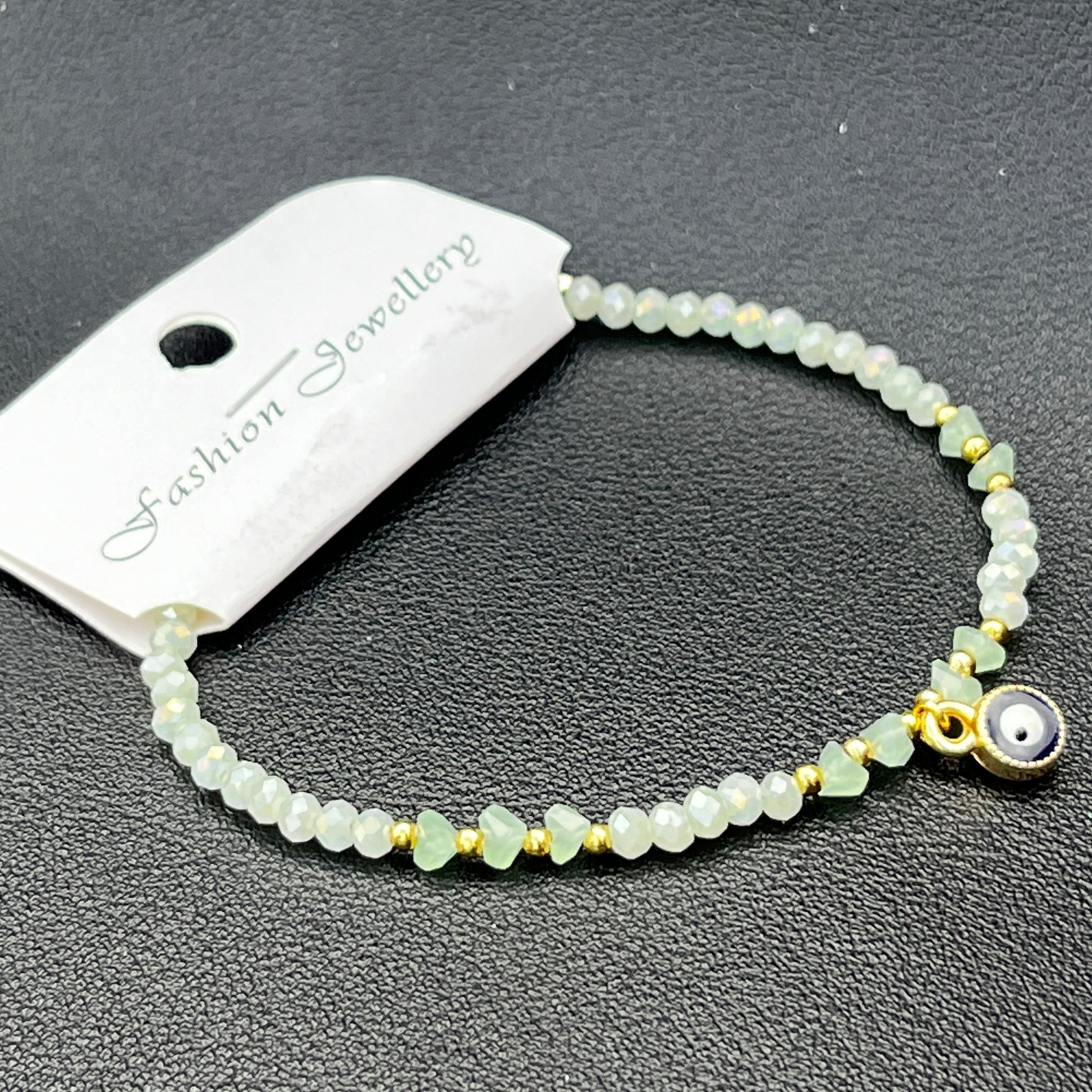 Crystal Chain Bracelet | Evil Eye Charm Gift | 8 Color Options