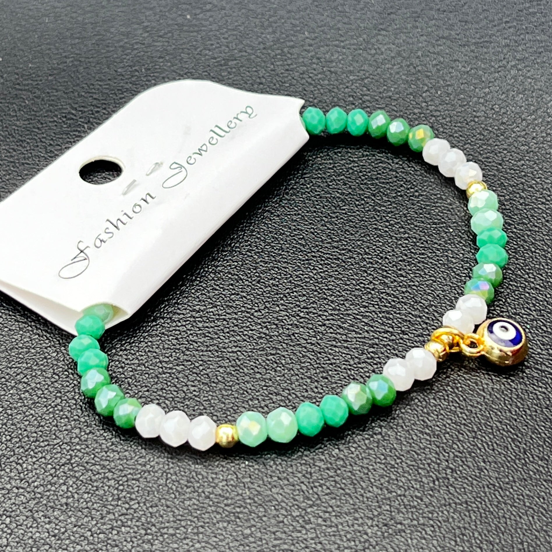Crystal Chain Bracelet | Evil Eye Charm Gift | 8 Color Options