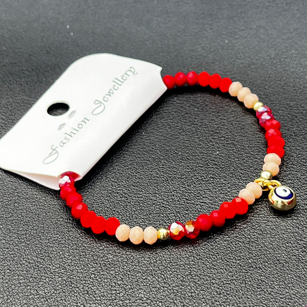 Crystal Chain Bracelet | Evil Eye Charm Gift | 8 Color Options