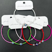 Load image into Gallery viewer, Crystal Bracelet | Beaded Evil Eye Charm | 7 Color Options 
