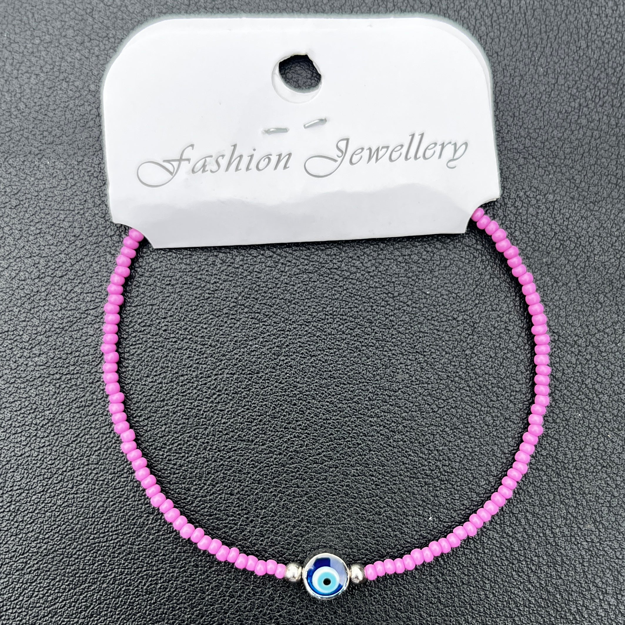 Crystal Bracelet | Beaded Evil Eye Charm | 7 Color Options 