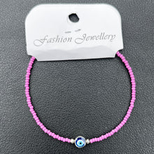 Load image into Gallery viewer, Crystal Bracelet | Beaded Evil Eye Charm | 7 Color Options 
