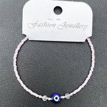 Load image into Gallery viewer, Crystal Bracelet | Beaded Evil Eye Charm | 7 Color Options 
