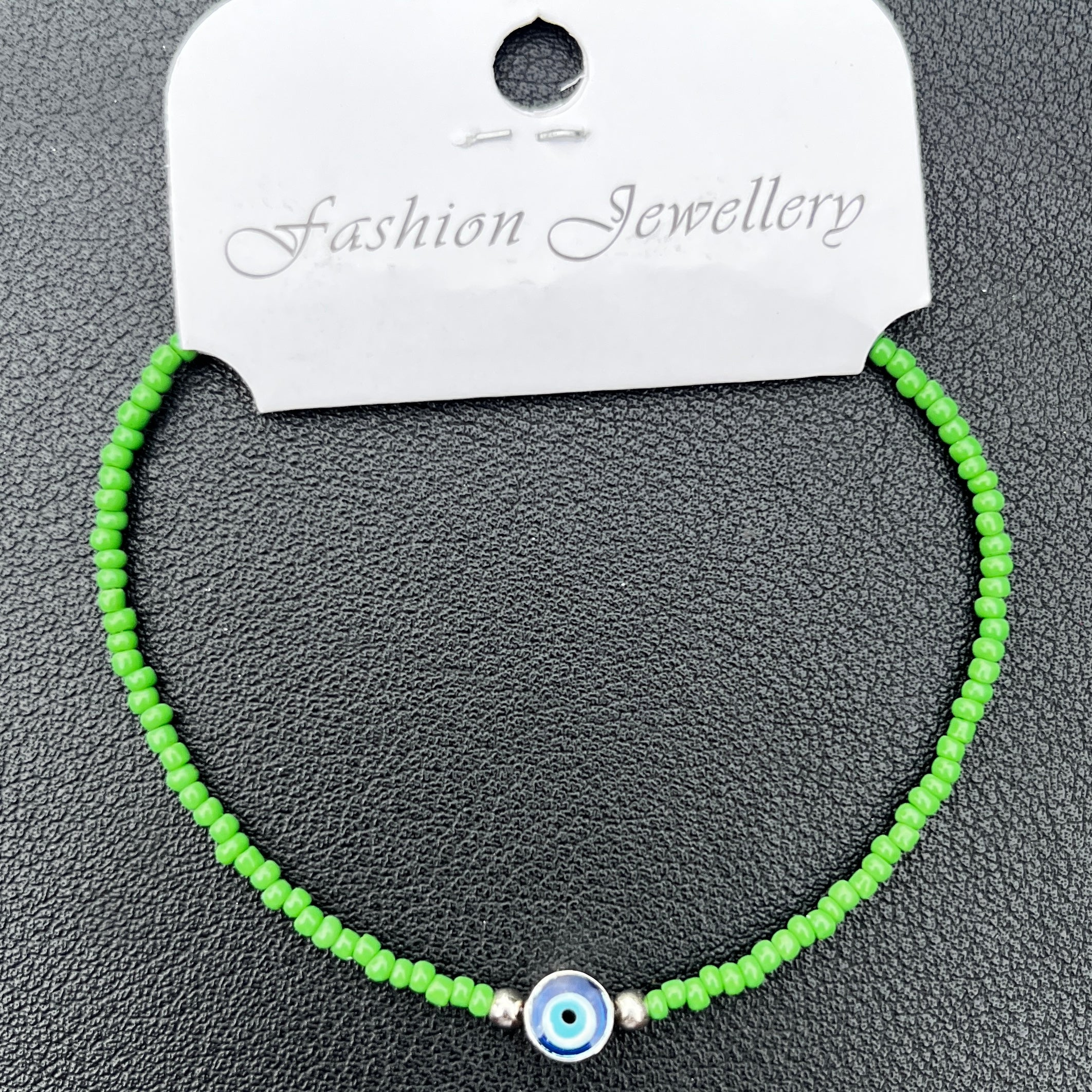Crystal Bracelet | Beaded Evil Eye Charm | 7 Color Options 