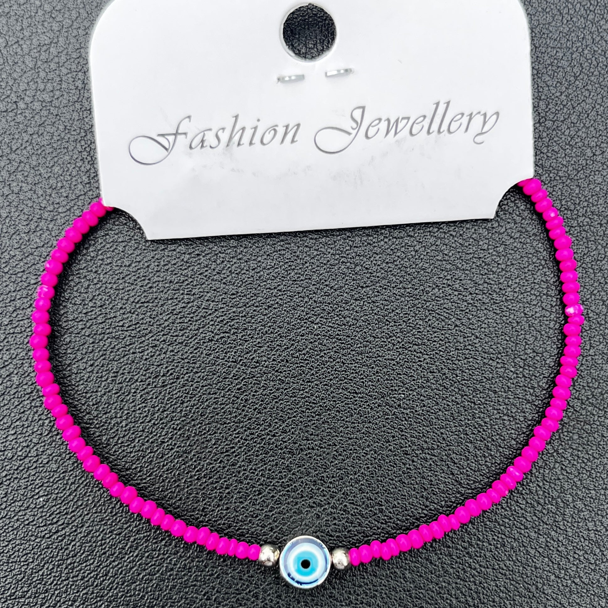Crystal Bracelet | Beaded Evil Eye Charm | 7 Color Options 