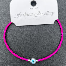 Load image into Gallery viewer, Crystal Bracelet | Beaded Evil Eye Charm | 7 Color Options 
