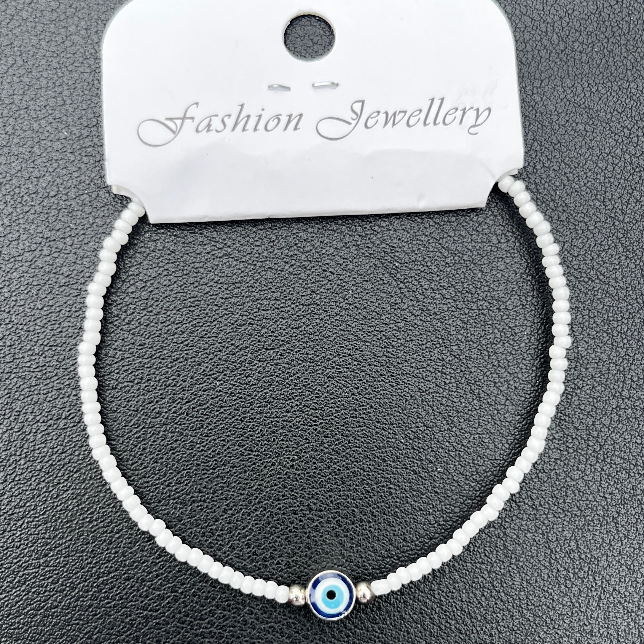 Crystal Bracelet | Beaded Evil Eye Charm | 7 Color Options 