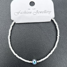 Load image into Gallery viewer, Crystal Bracelet | Beaded Evil Eye Charm | 7 Color Options 
