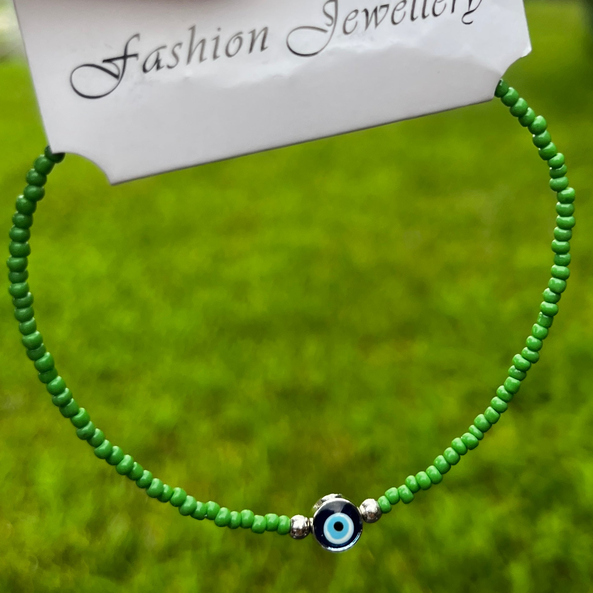 Crystal Bracelet | Beaded Evil Eye Charm | 7 Color Options 
