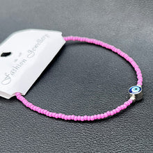 Load image into Gallery viewer, Crystal Bracelet | Beaded Evil Eye Charm | 7 Color Options 
