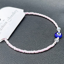 Load image into Gallery viewer, Crystal Bracelet | Beaded Evil Eye Charm | 7 Color Options 
