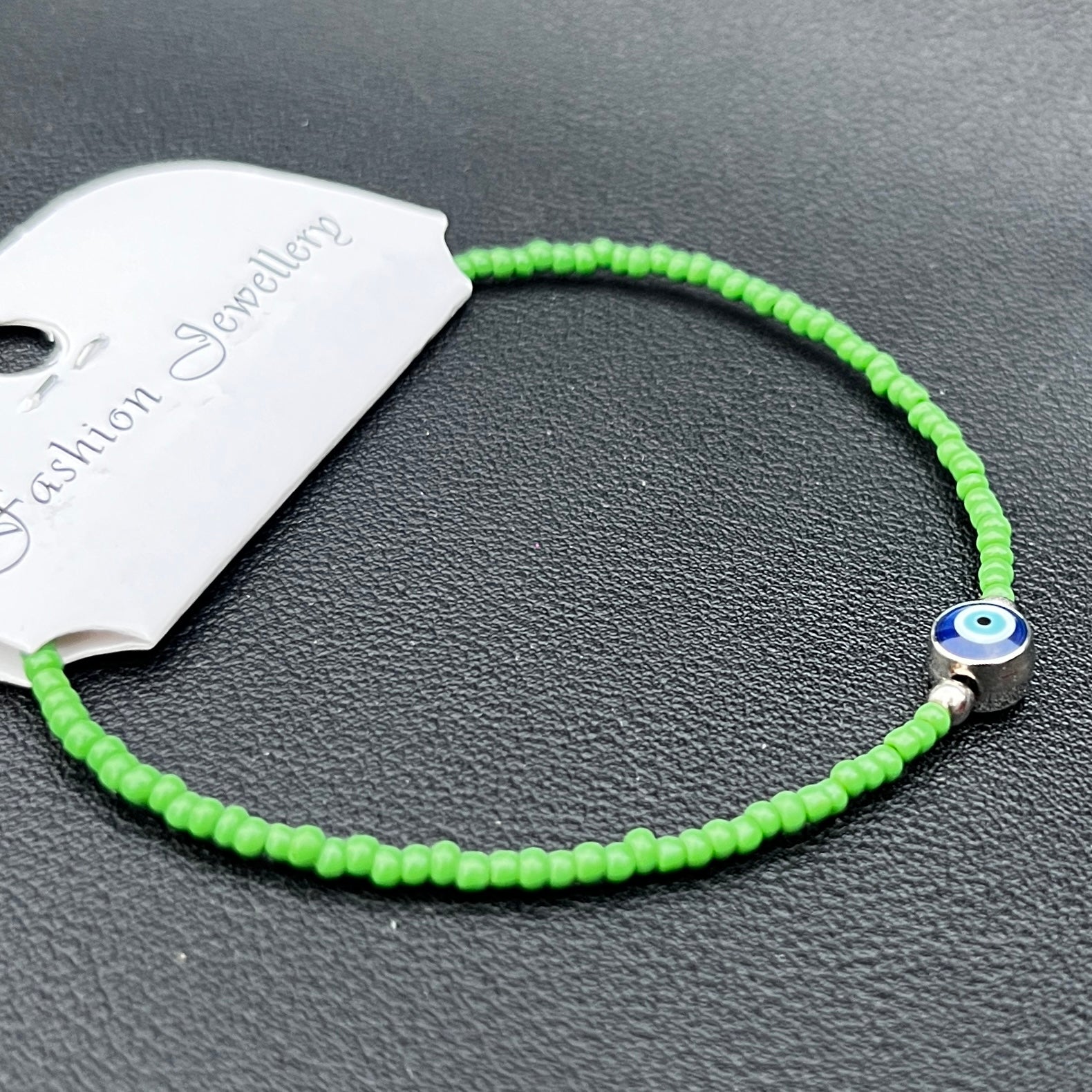 Crystal Bracelet | Beaded Evil Eye Charm | 7 Color Options 