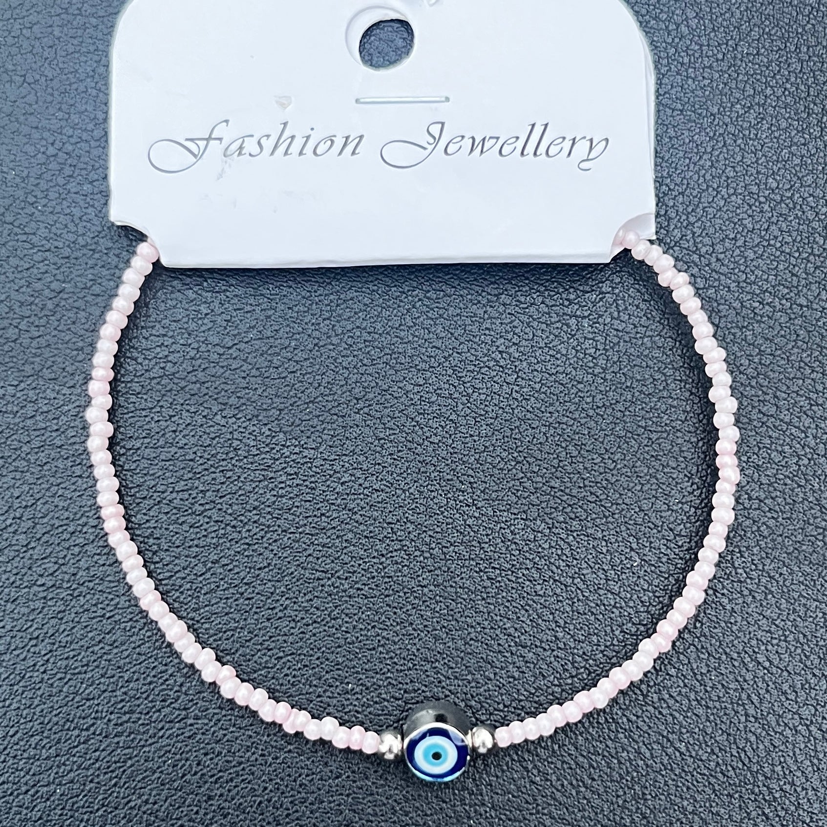 Crystal Bracelet | Beaded Evil Eye Charm | 7 Color Options 