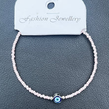 Load image into Gallery viewer, Crystal Bracelet | Beaded Evil Eye Charm | 7 Color Options 
