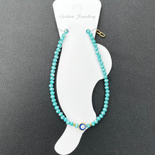 Load image into Gallery viewer, Handmade Evil Eye Anklet: Crystal Beads, Protective Charm
