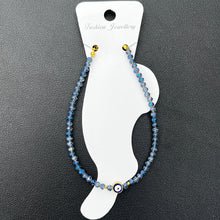 Load image into Gallery viewer, Handmade Evil Eye Anklet: Crystal Beads, Protective Charm
