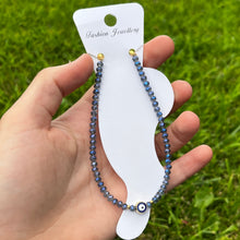 Load image into Gallery viewer, Handmade Evil Eye Anklet: Crystal Beads, Protective Charm
