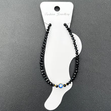 Load image into Gallery viewer, Handmade Evil Eye Anklet: Crystal Beads, Protective Charm
