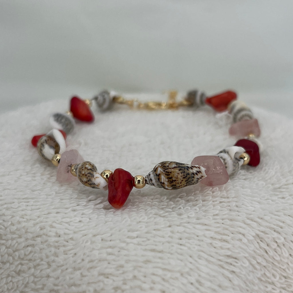 Seashell Natural Stone Beaded Anklet: Your Beach Style 