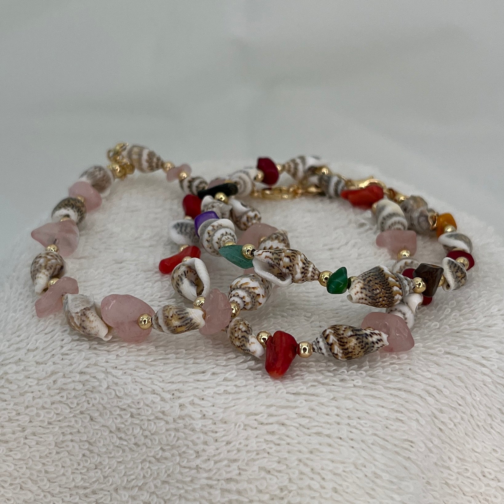 Seashell Natural Stone Beaded Anklet: Your Beach Style 