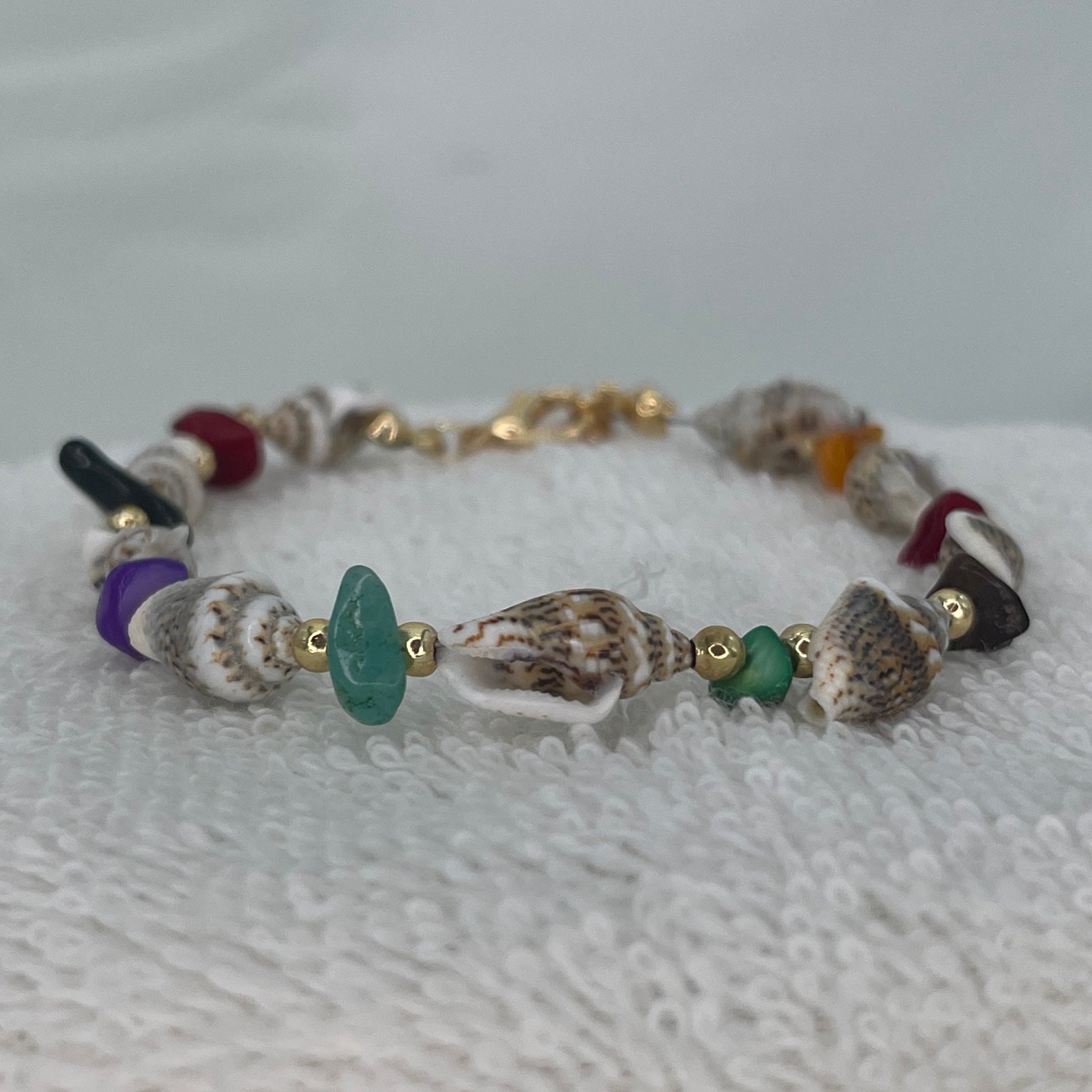 Seashell Natural Stone Beaded Anklet: Your Beach Style 